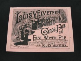 1881 "The Louis Velveteen Genoa Face And Fast Woven Pile" Black On Pink Print
