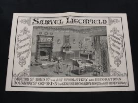 1884 Samuel Litchfield London Antique Dealer Lithograph Advertising Print
