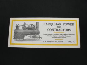 1900-1915 A. B. Farquhar Co.,Limited Large Steam Engine Advertising Blotter