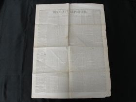 Antique Conneaut Reporter News Paper from Ohio Dated 1850