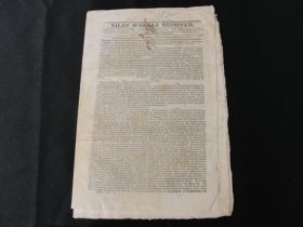 Antique Niles' Weekly Register Newspaper of Baltimore dated 1827
