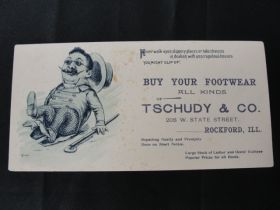 19th Century Rockford Illinois "Tschudy & Co. Footwear Store" Blotter Art Print