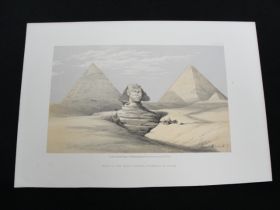 1856 Head of the Great Sphinx Color Tinted Lithograph Published by Day & Son