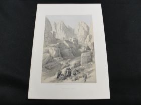 1856 The Ravine, Petra Color Tinted Lithograph Published by Day & Son