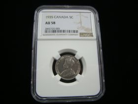 Canada 1935 5 Cents NGC Graded AU58 2892725-005