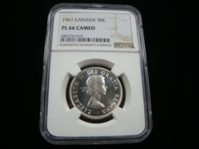 Canada 1961 Silver 50 Cents NGC Graded PL66 Cameo 2892725-014