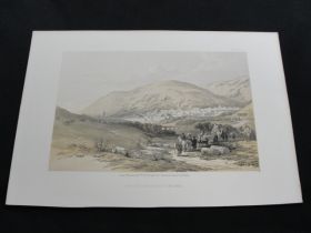 1855 Nablous the Ancient Shechem Color Tinted Lithograph Published by Day & Son