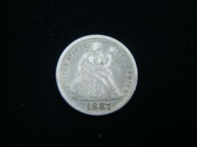 1887 Liberty Seated Silver Dime VF+ 20323