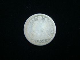 1854 Arrows Liberty Seated Silver Dime AG 40323