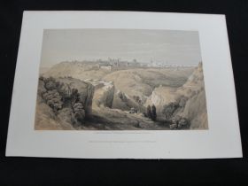 1855 Jerusalem From the Road Color Tinted Lithograph Published by Day & Son