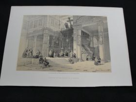 1855 Chancel of the Church Color Tinted Lithograph Published by Day & Son