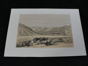 1856 Approach to Mt. Sinai Color Tinted Lithograph Published by Day & Son
