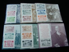 Portugal Scott #1918-1923 Set Sheets Mint Never Hinged Voyages Of Columbus