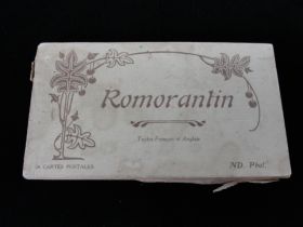 Vintage Romorantin French Postcard Book With 24 Postcards