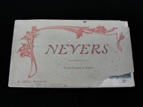 Vintage Nevers French Postcard Book Complete with 24 Postcards
