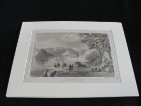 1850's Perry's Expedition to Japan Vandalia Bluff Colored Lithograph