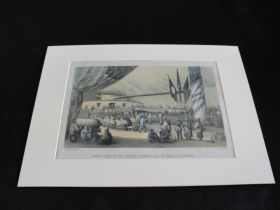 1850's Perry's Expedition to Japan Dinner on the USSF Powhatan Lithograph