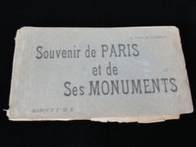 Vintage French Souvenir of Paris Postcard Book Complete With 12 Postcards