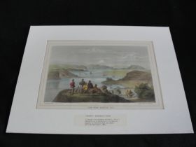 1850's Perry's Expedition to Japan View from Webster Island Colored Lithograph