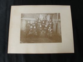 C. 1890's Early American Football Women's High School Team Large Cabinet Photo