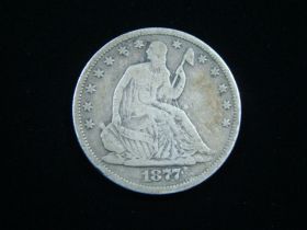 1877-CC Liberty Seated Silver Half Dollar Fine 10407