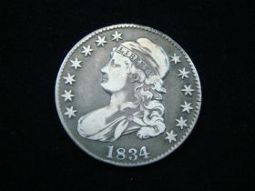 1834 Large Date, Large Letters Capped Bust Silver Half Dollar VF 50120