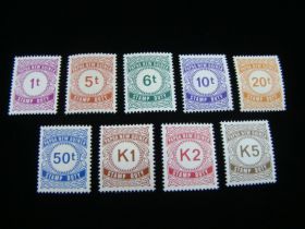 Papua New Guinea 1975 Stamp Duty Set Of 9 To 5 Kina Mint Never Hinged