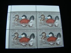 U.S. Scott #RW48 Plate # Block Of 4 Mint Never Hinged Ruddy Ducks