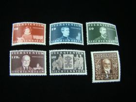 Liechtenstein Scott #160-165 Set Mint Never Hinged