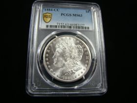 1884-CC Morgan Silver Dollar PCGS Graded MS63 #46983127