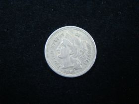 1865 Three Cent Nickel XF+ 10206