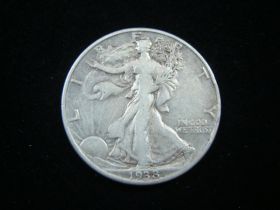 1938-D Walking Liberty Silver Half Dollar VF+ 30209