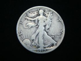 1917-S Reverse Walking Liberty Silver Half Dollar VG 40212