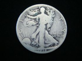 1918-D Walking Liberty Silver Half Dollar Good+ 60212