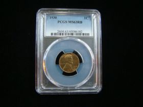 1930 Lincoln Cent PCGS Graded MS63RB #45086182