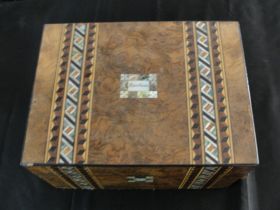 Antique 19th Century Lady's Travel Box Complete with Glass Containers