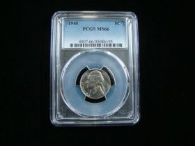 1940 Jefferson Nickel PCGS Graded MS66 #45086195