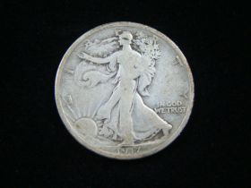 1917-D Reverse Walking Liberty Silver Half Dollar Good+ 20630