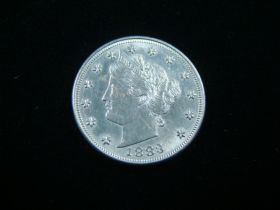 1883 Liberty Nickel No Cents AU+ 40822