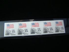 U.S. Scott #1895d Imperf Strip Of 5 Mint Never Hinged Flag Over Supreme Court