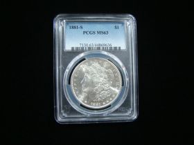 1881-S Morgan Silver Dollar PCGS Graded MS63 #44869636