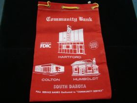 Vintage Community Bank Hartford, Colton, Humboldt South Dakota Cotton Bank Bag