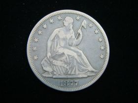 1877-S Liberty Seated Silver Half Dollar VF+ 90217