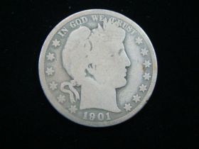 1901-O Barber Silver Half Dollar Good 120217
