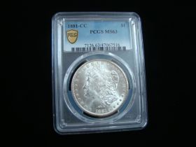 1881-CC Morgan Silver Dollar PCGS Graded MS63 #47067516