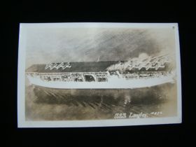 1920's USS Langley Original Real Photo Postcard America's First Aircraft Carrier