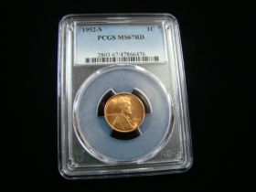 1952-S Lincoln Cent PCGS Graded MS67RD #47866476