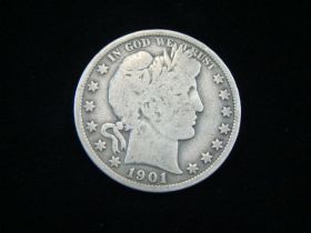 1901 Barber Silver Half Dollar VG 10305