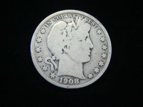 1908-D Barber Silver Half Dollar VG 30305