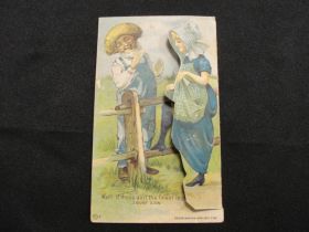 1890's Hettermann Bros Co Louisville KY Metamorphic Lithograph Action Trade Card